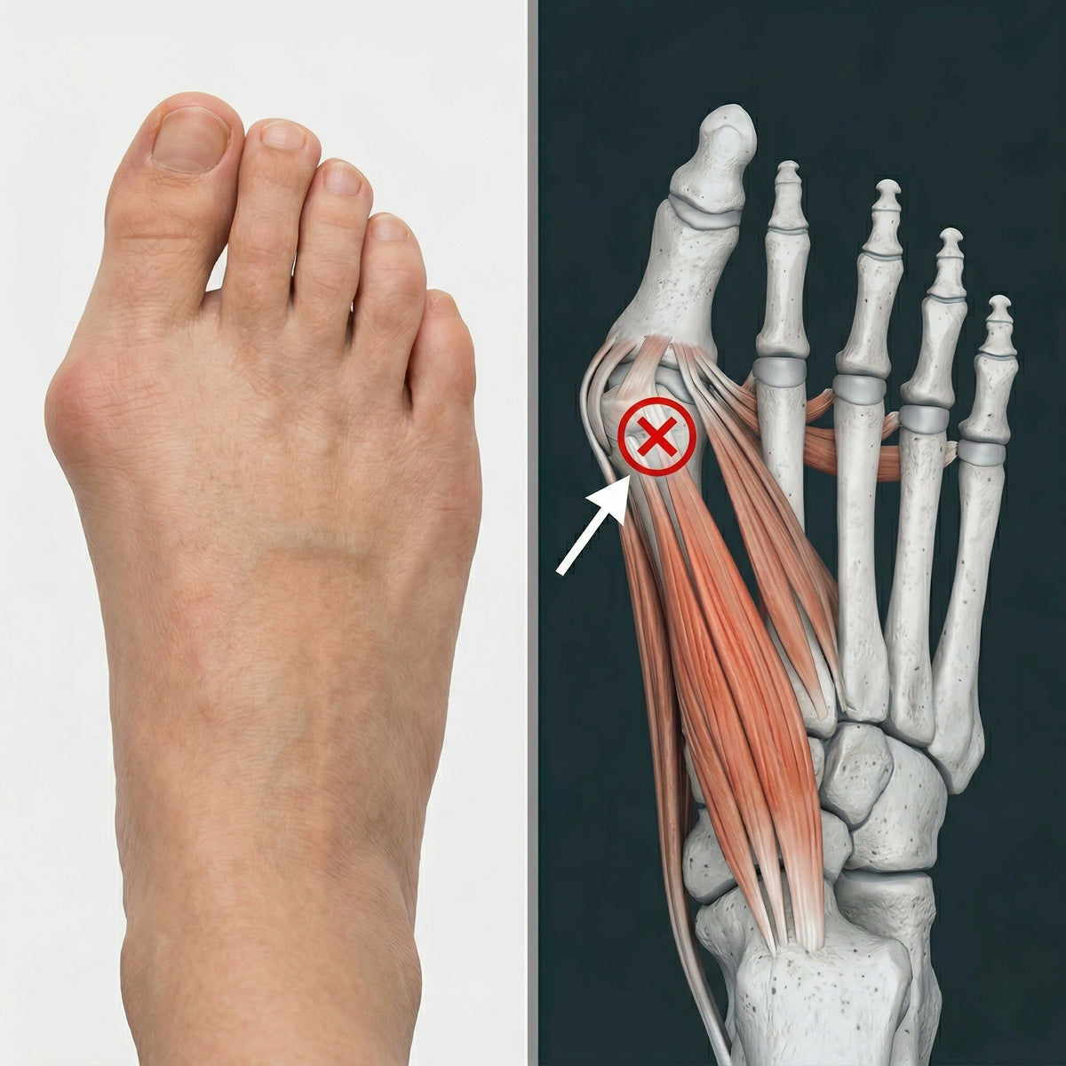 Hallux valgus foot illustration